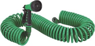 OEM Manguera De Jard&iacute;n Extensible En Espiral De 15 M Con Pistola Rociadora De 7 Modos Para Lavar Coches, Jardines, Plantas Y Mascotas (15 M)