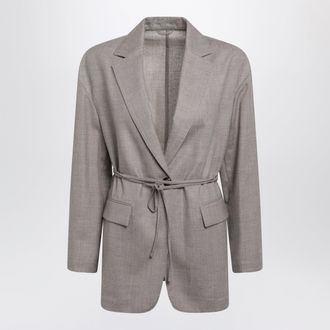 Brunello Cucinelli Blazer doppiopetto almond in lana vergine m&eacute;lange
