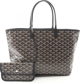 Goyard Black Multi-Color Coated Canvas Leather Tote Bag (Pre-Owned)