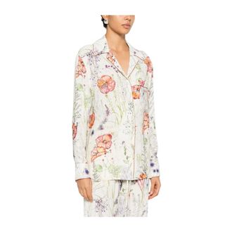 Alexander McQueen Overhemden, Dames, Veelkleurig, M, Katoen, Dames Shirts Kleding Natural Ss 26