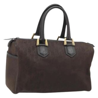 Dior Pre-owned Handbags, female, Brown, Size: ONE SIZE Pre-owned Trotter Canvas Hand Bag