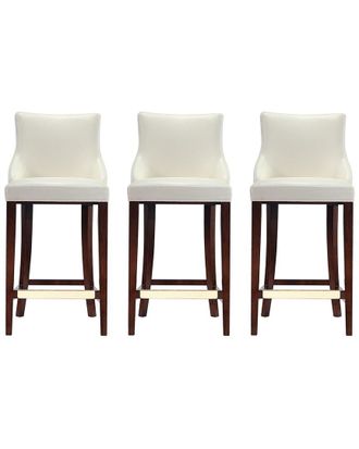 Manhattan Comfort Modern Set Of 3 Shubert Upholstered Barstools