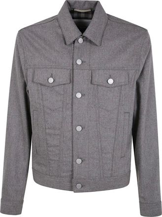 Jacob Cohen Jassen, Heren, Grijs, L, Denim, Trucker RW Jacket
