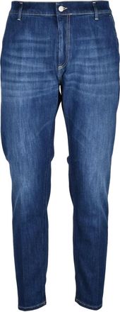 Dondup Blue Jeff Carrot Fit Cotton Elastomultiester Jeans