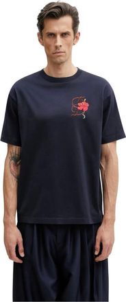 Dr&ocirc;le de Monsieur T-Shirt D Hibiscus Ricamato - - Tops - Uomo - Blu - S