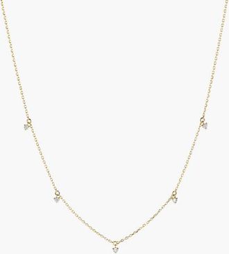 Mejuri Multi Station Diamond Necklace in Yellow Gold by MEJURI at Nordstrom