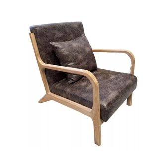 Mathi Design Sill&oacute;n vintage de aspecto cuero en tono marr&oacute;n