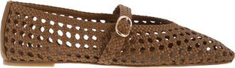 Stuart Weitzman geweven nappaleren flats met riem