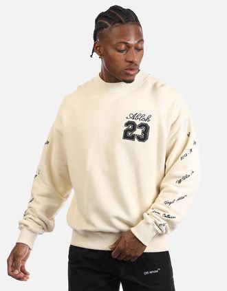 Off-white Mens 23 Logo Skate Crewneck Sweatshirt - Black - Size: 42