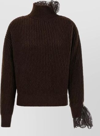 Giuseppe Di Morabito virgin wool ribbed asymmetric high neck sweater