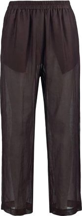 Jucca Semi-transparante Mousseline Broek - Dames - Strandmode - Bruin - L - Katoen - Badmode
