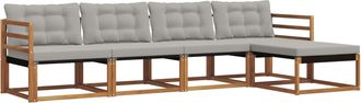 vidaXL Conjunto De Sof&aacute;s De Exterior 5 Uds. Natural Y Gris Claro Vidaxl
