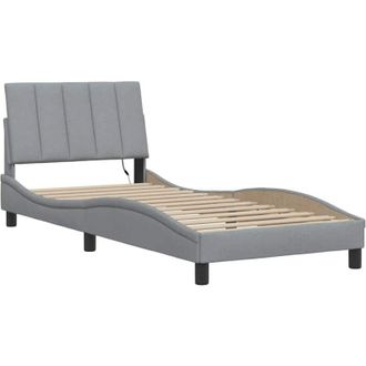 vidaXL Vidaxl - Estructura De Cama Sin Colch&oacute;n Tela Gris Claro 90x190 Cm