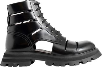 Alexander McQueen Zwarte Wander Veterschoenen - Dames - Veterlaarzen - Zwart - 38 EU - Leer - Schoenen