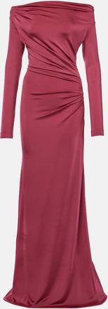 Victoria Beckham Abito lungo off-shoulder in jersey