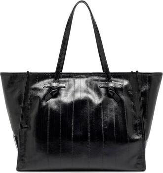 Gianni Chiarini Marcella Black Structured Glossy Tote