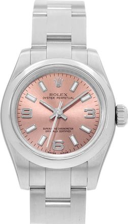 Rolex Pre-owned Rolex Oyster Perpetual 26 Automatic Chronometer Pink Dial Ladies Watch 176200 PKSAO