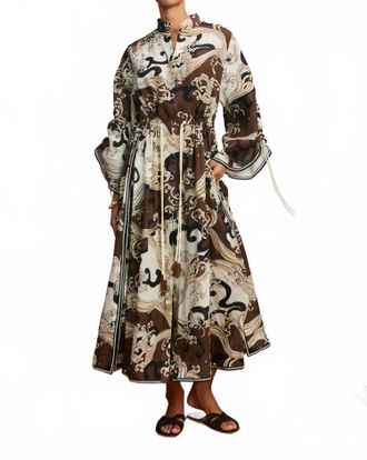 Alemais Otis Midi Shirtdress In Chocolate