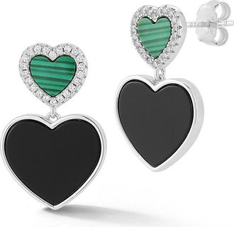 Glaze Jewelry Silver Gemstone Cz Earrings