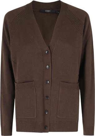 Seventy V-hals Vest - Dames - Vesten - Bruin - S - Wol - Truien & Vesten