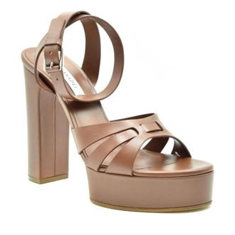 Casadei Hohe Schuhe - Brown Platform Pumps - Gr. 38,5 (EU) - in Rot - f&uuml;r Damen