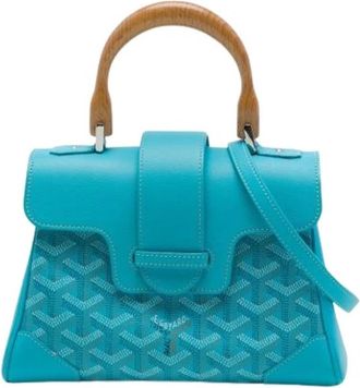 Goyard Pre-owned Mini Saigon - Dames - Vintage Handtas - Blauw - ONE Size - Leer - Vintage