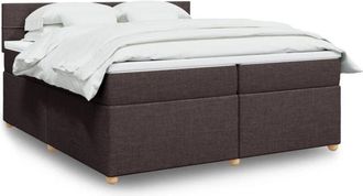 vidaXL Vidaxl - Cama Box Spring Con Colch&oacute;n Tela Marr&oacute;n Oscuro 200x200 Cm