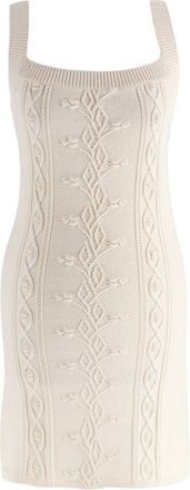 Reformation Cream Cento Cable-Knit Organic cotton Mini Dress Size S