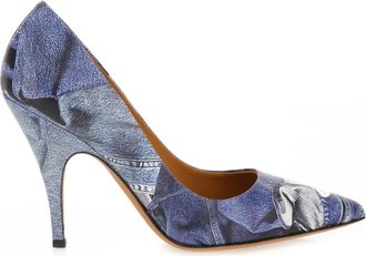 Moschino Vintage Denim Patchwork Pumps - Dames - Pumps - Blauw - 37 EU - Denim - Schoenen