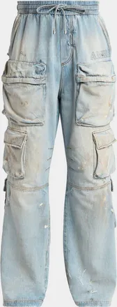 Amiri Men & apos;s Vintage-Wash Wide Leg Cargo Jeans