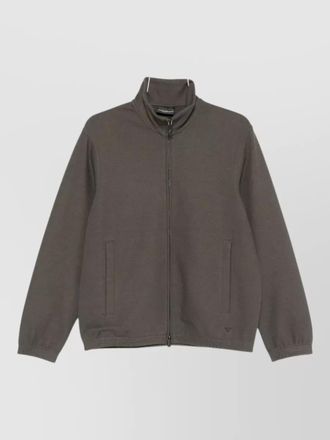 Emporio Armani zip sweatshirt high collar elasticated cuffs pockets