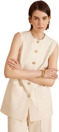 Exquise Anisa Buttoned Vest in Ecru at Nordstrom, Size Xx-Large