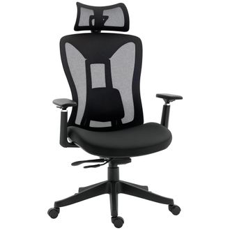 Vinsetto Vinsetto Silla De Oficina De Malla Silla De Escritorio Reclinable Con Reposacabezas Ajustable Soporte Lumbar Y Reposabrazos 3d 70x66x120-128 Cm