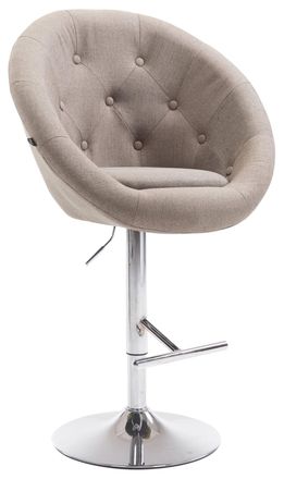Clp Taburete de bar regulable y giratorio en Tela Gris topo