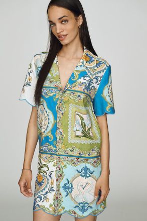 Farm Rio x Anthropologie Scalloped Shirt Dress