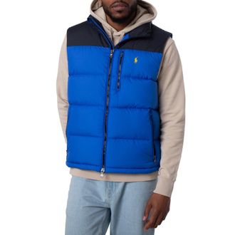 Polo Ralph Lauren Mens Gorham Color-Blocked Down Vest, Size Medium