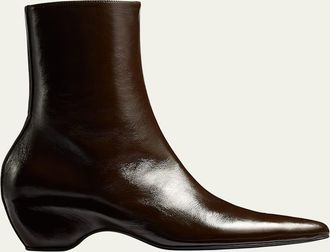 Khaite Sybil Leather Ankle Boots