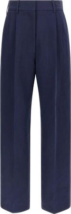 Blaz&eacute; Milano Savannah Fox Pants - Dames - Wijde Broeken - Blauw - S - Linnen - Broeken