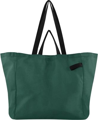 Generic Dark Green print Reusable Canvas Tote Bag, Heavy Duty Grocery Shopping Bag with Hard Bottom Large Capacity Double Handles Work Groceries Travel