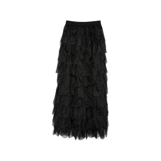 Max Mara Romana Tiered Ruffled Maxi Skirt