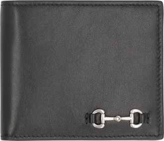 Gucci Mens Bi-Fold Wallet With Clip Black Calfskin & Cardholders