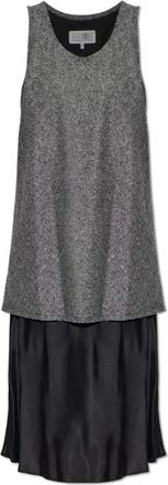 Maison Margiela Midi jurk van gemengde stof - Dames - Casual kleedjes - Grijs - 2XS - Wol - Kleedjes