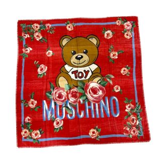 Moschino Accessoires, Dames, Rood, ONE Size, Wol, Logo Orsetto Sjaal
