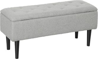 HOMCOM Banco de almacenaje 95x38x45 cm gris