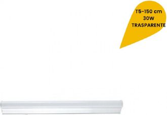 Trade Shop Trade Shop Traesio - Trade Shop - Plafoniera Led Neon T5 Sottopensile Vetro Trasparente 30 Watt 150 Cm