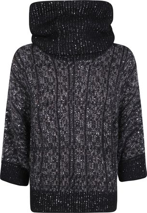 D.exterior D. EXTERIOR Sweater Hooded Galles Soft Alpaca Turtle Neck