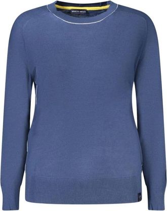 North Sails Contrasterende Crew Neck Sweater - Dames - Ronde hals truien - Blauw - XS - Katoen - Truien & Vesten
