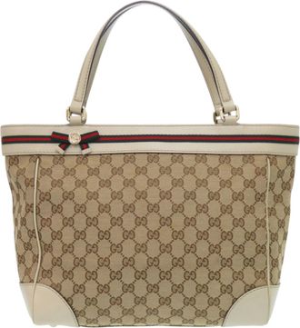 Gucci Beige Gg Canvas Tote Bag (Pre-Owned)
