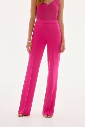Joseph Ribkoff Sherina Scuba Crepe Wide-Leg Pull-On Pants In Geranium