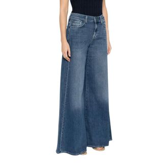 7 For All Mankind Jeans, Dames, Blauw, W24, Katoen, Willow Wide Jeans
